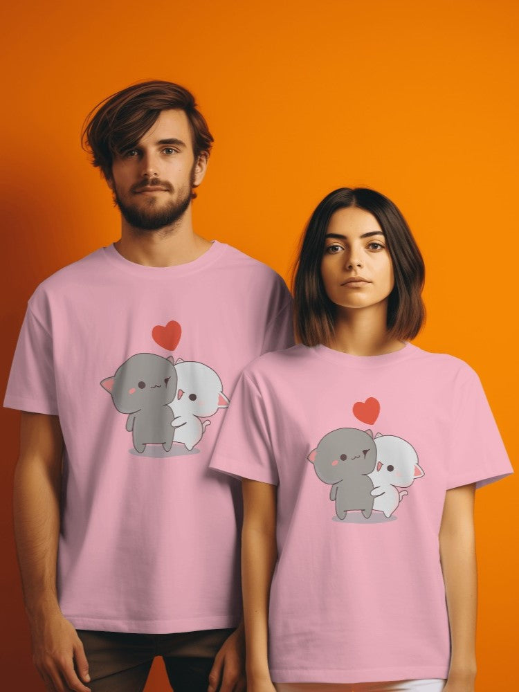 Mochi Cat Couple - T-shirt