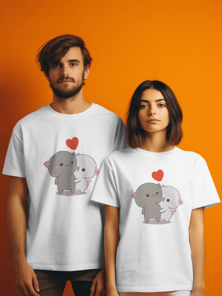 Mochi Cat Couple - T-shirt