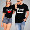 Patel Patlani Couple T-Shirts (English Caption)