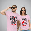 Boss of my heart couple cotton T-shirts