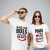 Boss of my heart couple cotton T-shirts