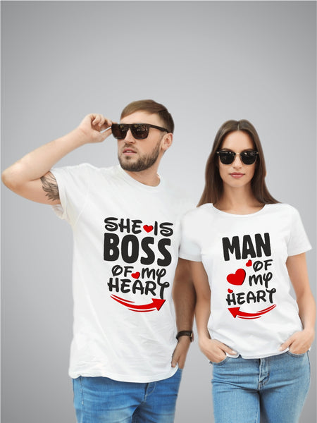 Boss of my heart couple cotton T-shirts