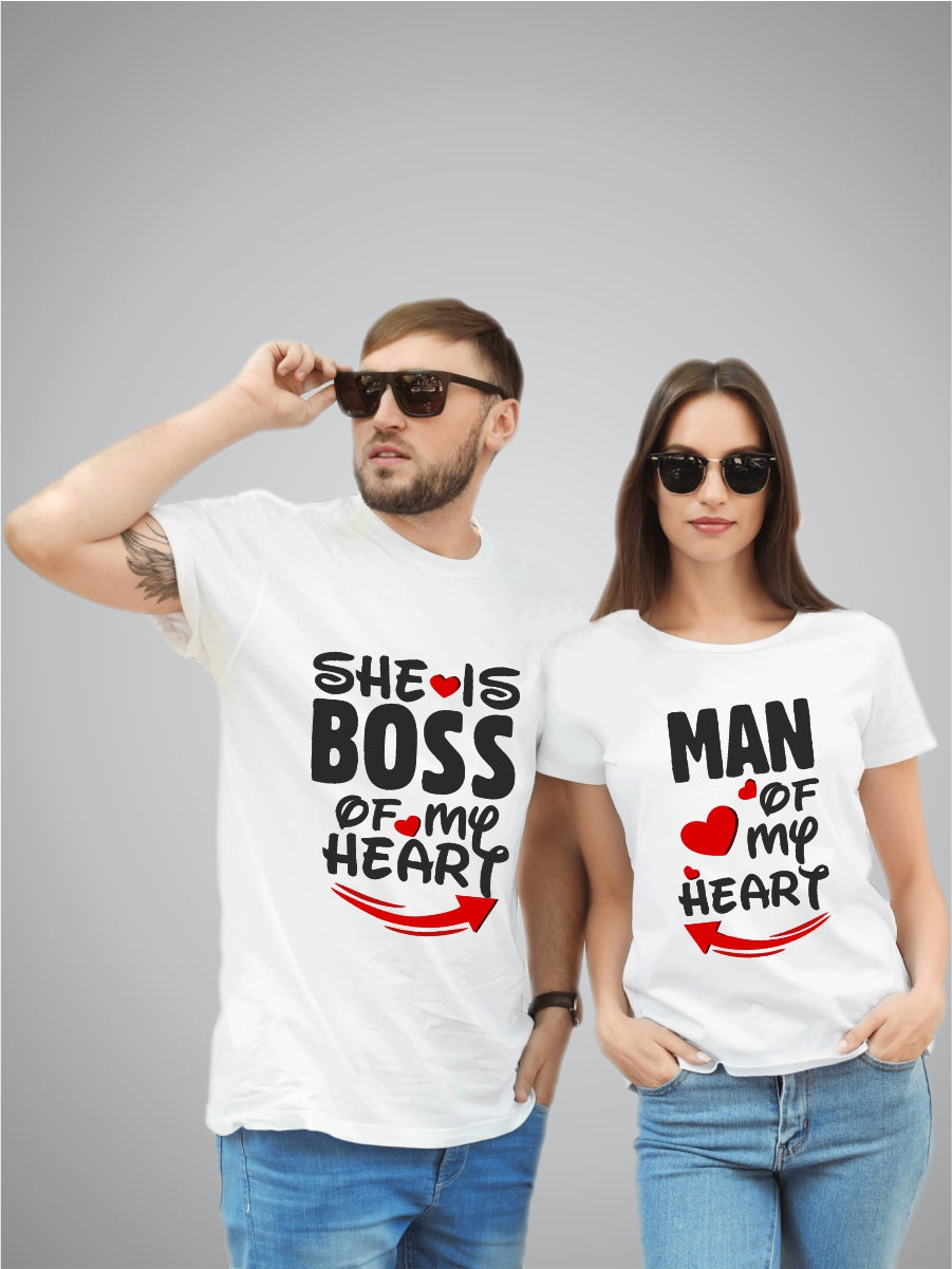 Boss of my heart couple cotton T-shirts