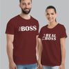 The Boss, The Real Boss - Cotton Couple T-Shirts
