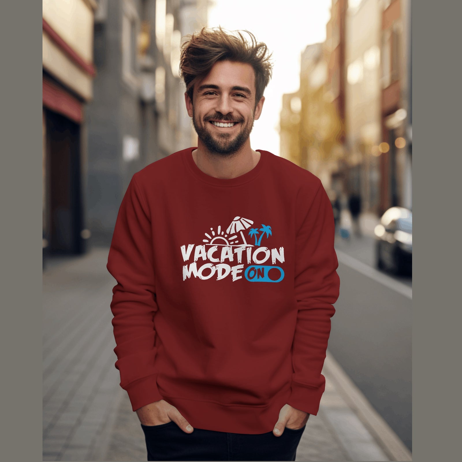 Vacation Mode On - Maroon Sweatshirt