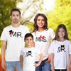 Mr - Mrs - Junior Matching Family T-Shirts (Set of 4)