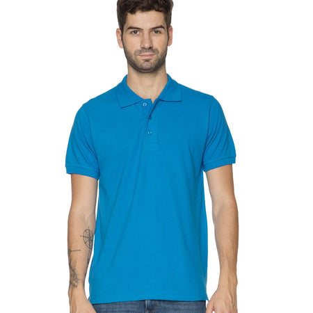 Men Turquoise Blue Polo Collar T-Shirts