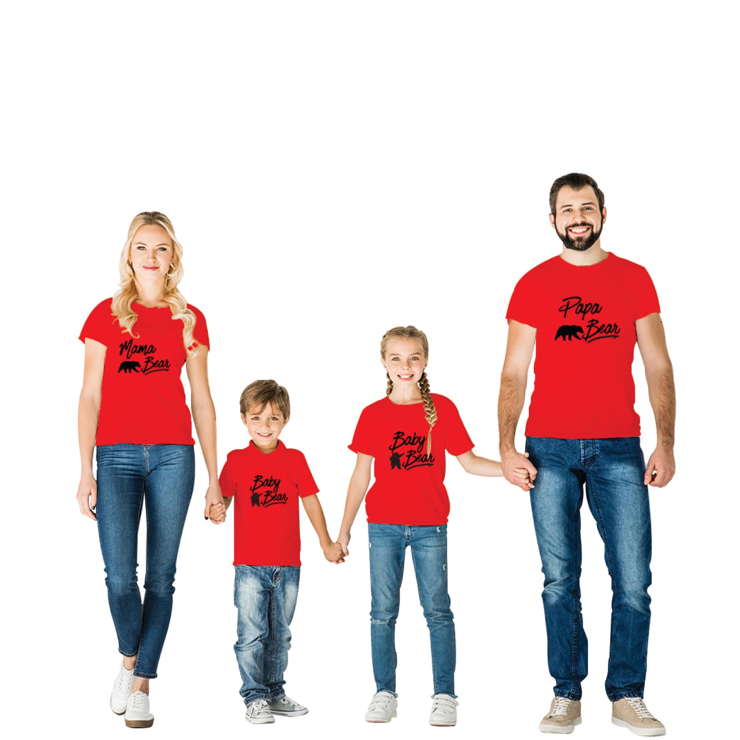 Bear Family - Cotton T-Shirt Pack of 4