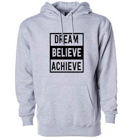 Printed Cotton Hoodies - Unisex Regular Fit | Dream Believe Achieve