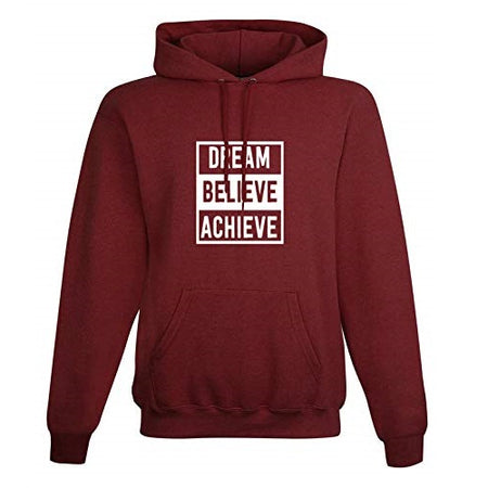 Printed Cotton Hoodies - Unisex Regular Fit | Dream Believe Achieve
