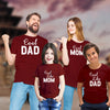 Cool Mom, Dad, Son, Daughter Maroon Family T-Shirts (Combo of 4)