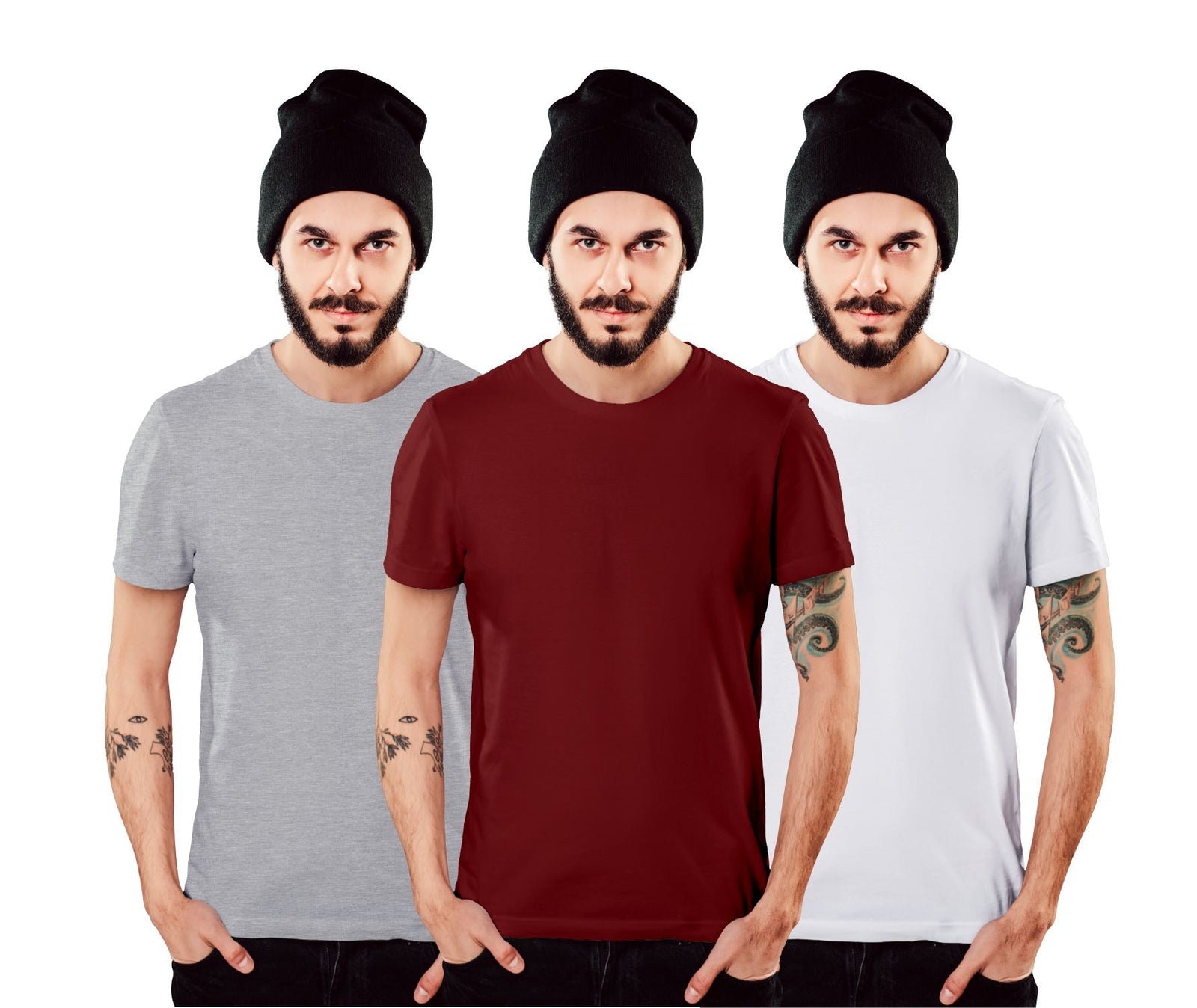 Plain Cotton T-Shirts - Buy Combo Pack Of Three