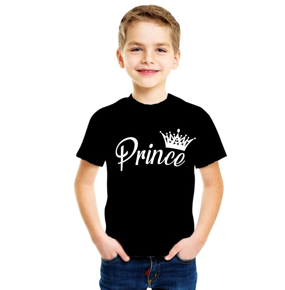 Prince with Crown - Cotton T-Shirts For Boys