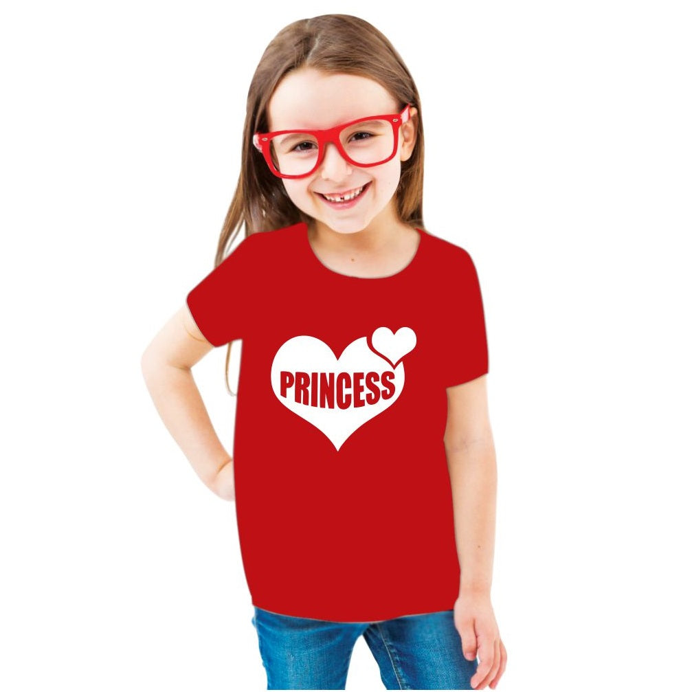 Princess Heart - Cotton T-Shirts For Girls