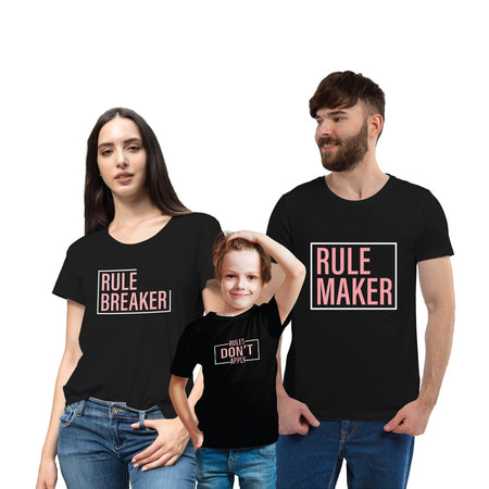Rules Maker & Rules Breaker Family T-Shirt Pack of 3